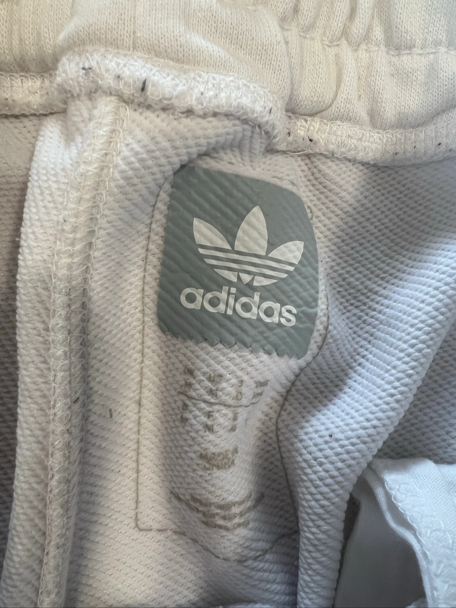 Pantalón de jogging Adidas Originals blanco con bandas tricolores - Talla M – photo 4